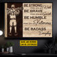 Personalized Motivational Lacrosse Boy Canvas Painting, Be Strong Be Brave Be Humble, Sports Quotes Wall Art Decor, Poster Gift For Lacrosse Lovers