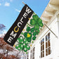 Four-Leaf Clover Dog Paw Garden Flag & House Flag, Welcome Outdoor Decor, St Patrick's Day Yard Flag Gift For Irish Lover