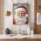 Funny Christmas Canvas Painting, Santa's Watching Wash Your Hand Wall Art Decor, Xmas Poster Gift