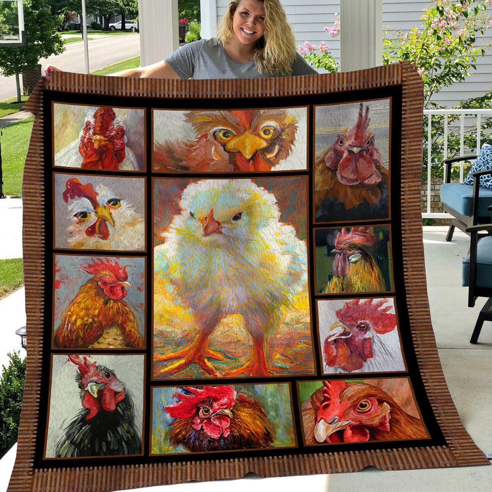 Chicken Blanket, Chicken Fleece Blanket - Sherpa Blanket Gift For Chicken Lover