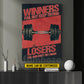 Personalized Gym Canvas Painting, Sports Quotes Wall Art Decor, Winners Fail But Keep Trying Poster Gift For Gym Lovers