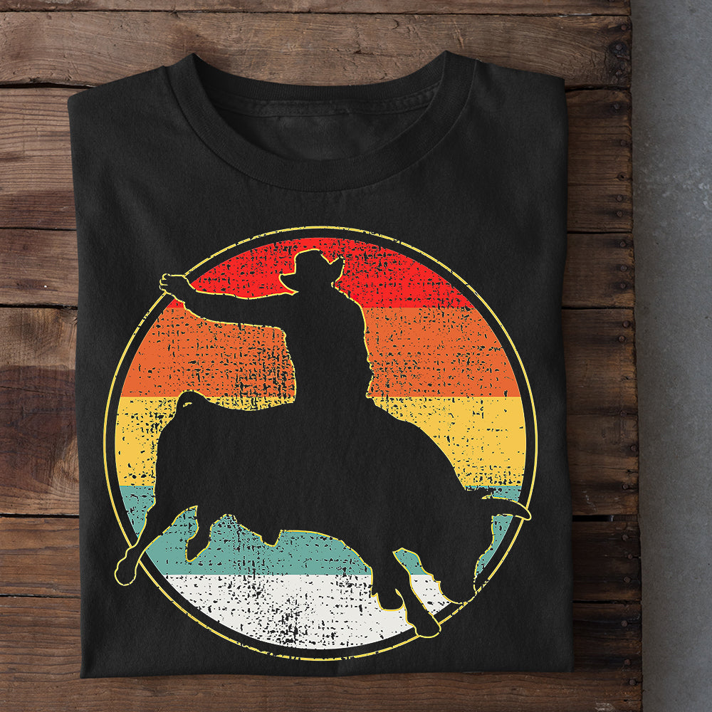 Bull Riding T-shirt, Rodeo Sunset Silhouette, Bull Riders Lover Gift ...