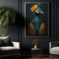 The Majestic Peacock Portrait, Victorian Peacock Canvas Painting, Victorian Animal Wall Art Decor, Poster Gift For Peacock Lovers