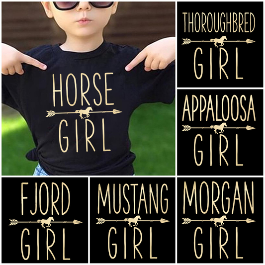 Cute Horse Kids T-shirt, Personalized Horse Versions, Gift For Horse Kids Girls