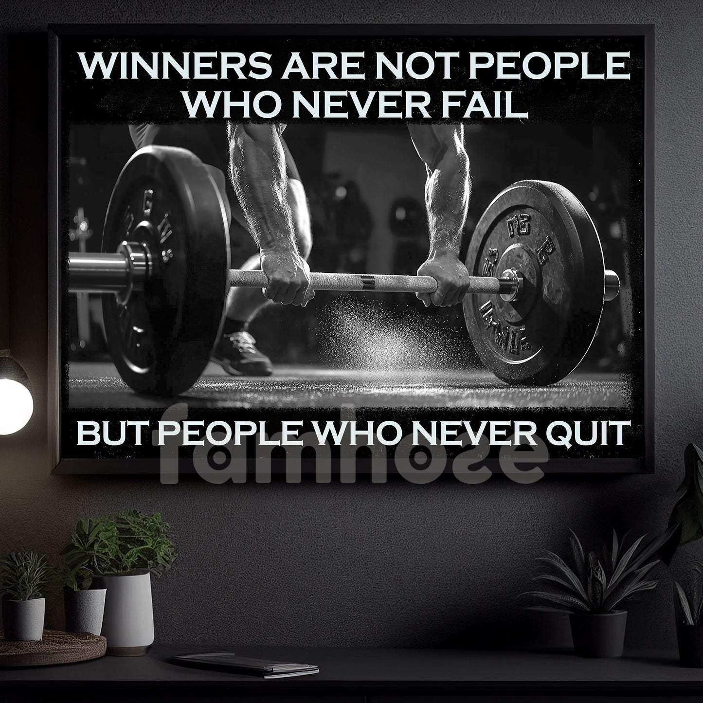Winners Are Not People Who Never Fail Who Never Quit, Motivational Wall Art Decor, Inspirational Sports Canvas Painting, Poster Gift For Gym Lovers