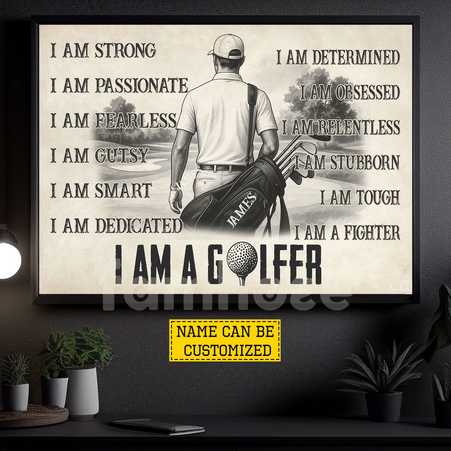 Personalized Golf Man Canvas Painting, I Am A Golfer Sport Wall Art Decor, Poster Gift For Golf Lover