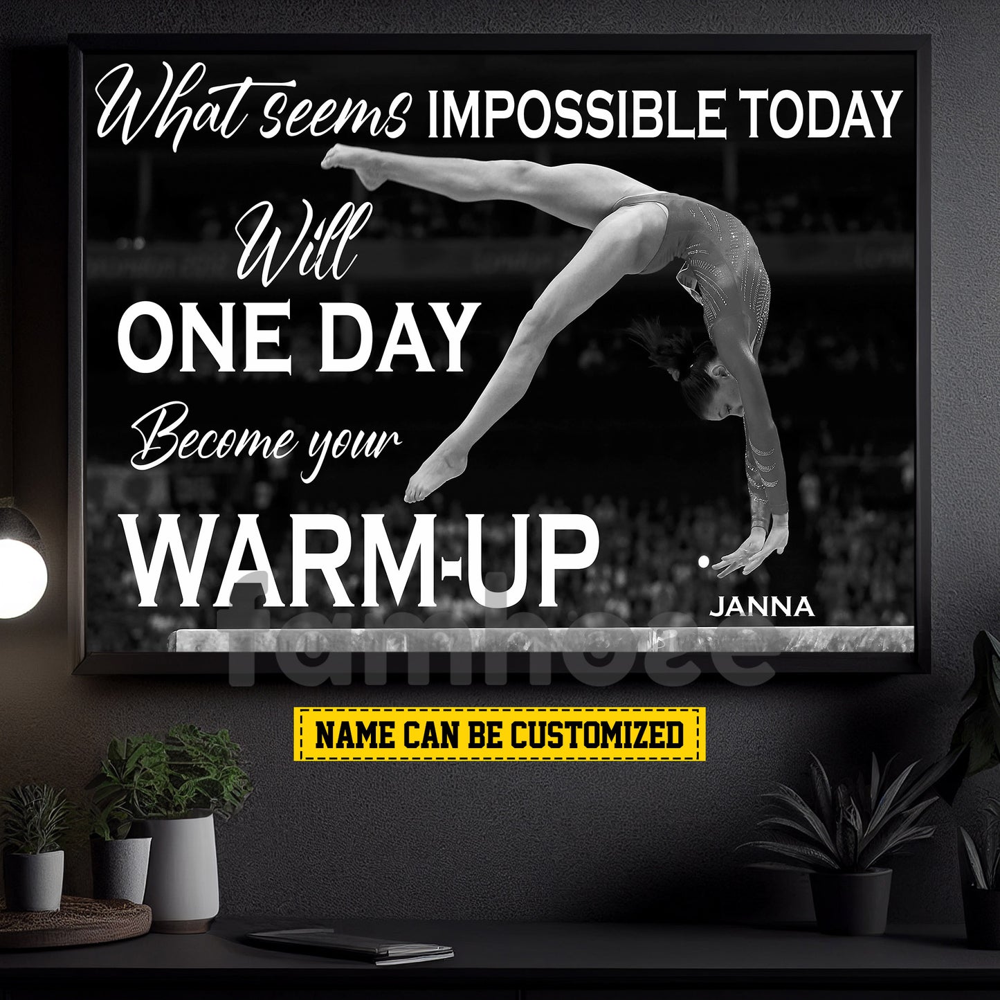 Personalized Gymnastic Girl Canvas Painting, What Seems Impossible Today Will One Day Become Your Warm-up Sport Wall Art Decor, Poster Gift For Gymnastic Lovers