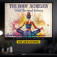 Motivational Personalized Yoga Woman Canvas Painting, The Body Achieves What The Mind Believes Wall Art Decor, Poster Gift For Yoga Lovers