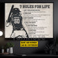 Motivational Personalized Softball Woman Canvas Painting, 7 Rules For Life Sport Wall Art Decor, Poster Gift For Softball Lovers