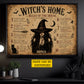 Personalized Halloween Witch Canvas Painting, Witch’s Home Rules Wall Art Decor, Spooky Season Poster Gift For Witch Lover