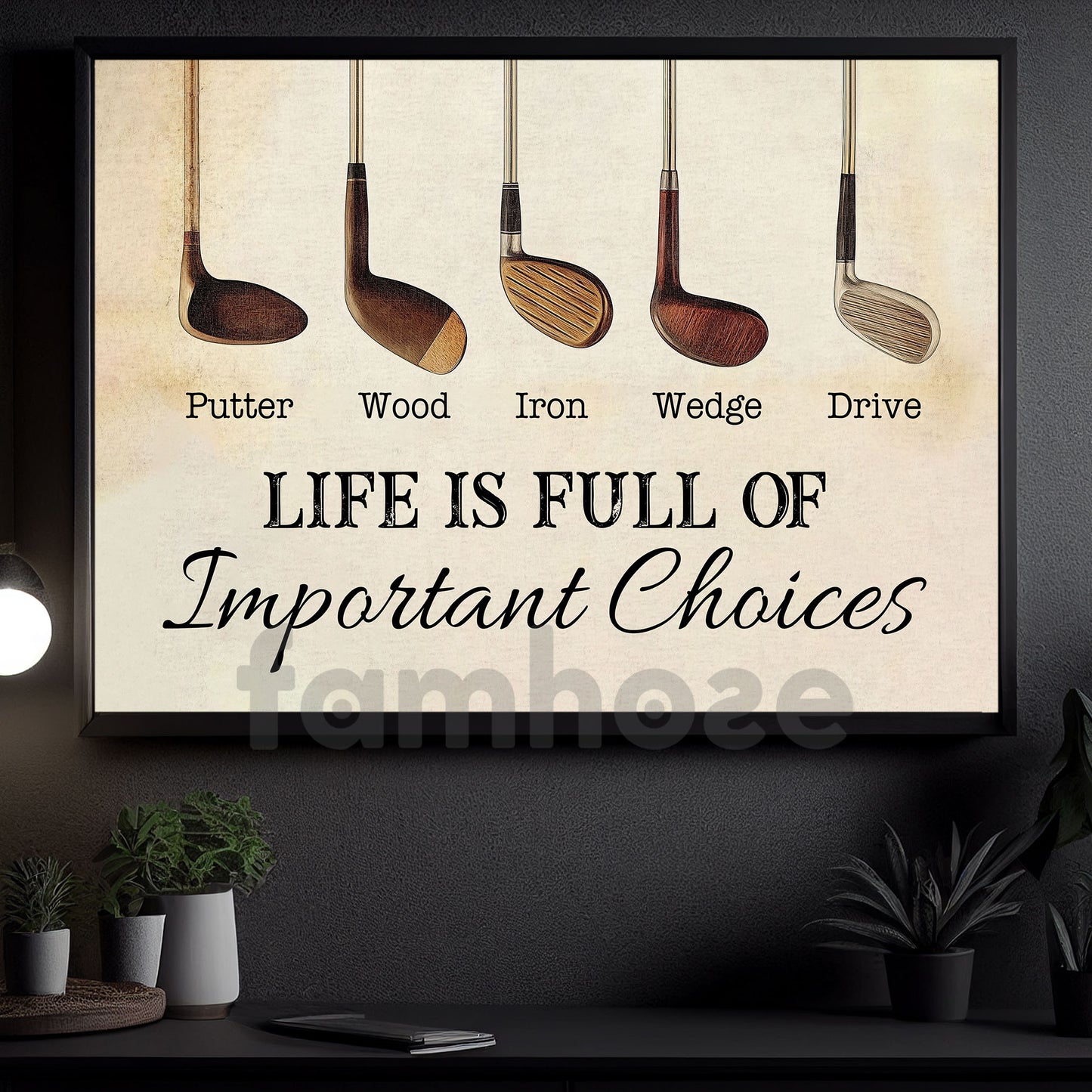 Golf Canvas Painting, Life Is Full Of Important Choices Sport Wall Art Decor, Poster Gift For Golf Lovers