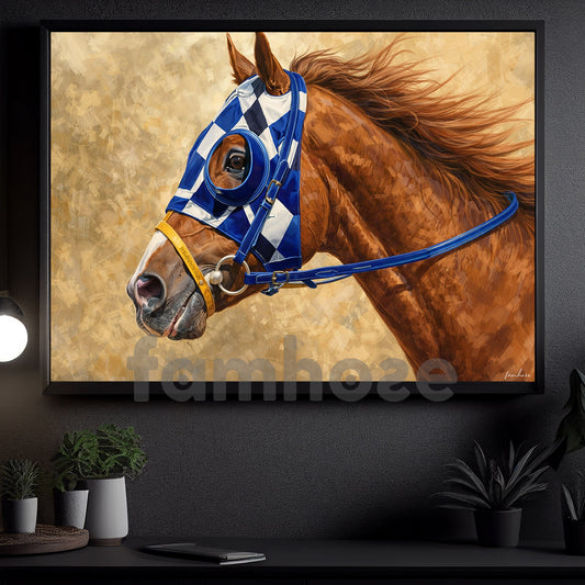 Secretariat Horse Canvas Painting, Equestrian Horse Racing 1973 Triple Crown Champion Wall Art Decor, Poster Gift For Horse Racing Lovers, Fan Of Kentucky Derby