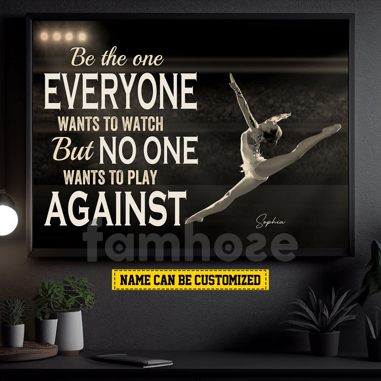 Personalized Gymnastic Girl Canvas Painting, No One Wants To Play Against Sport Wall Art Decor, Poster Gift For Gymnastics Lovers