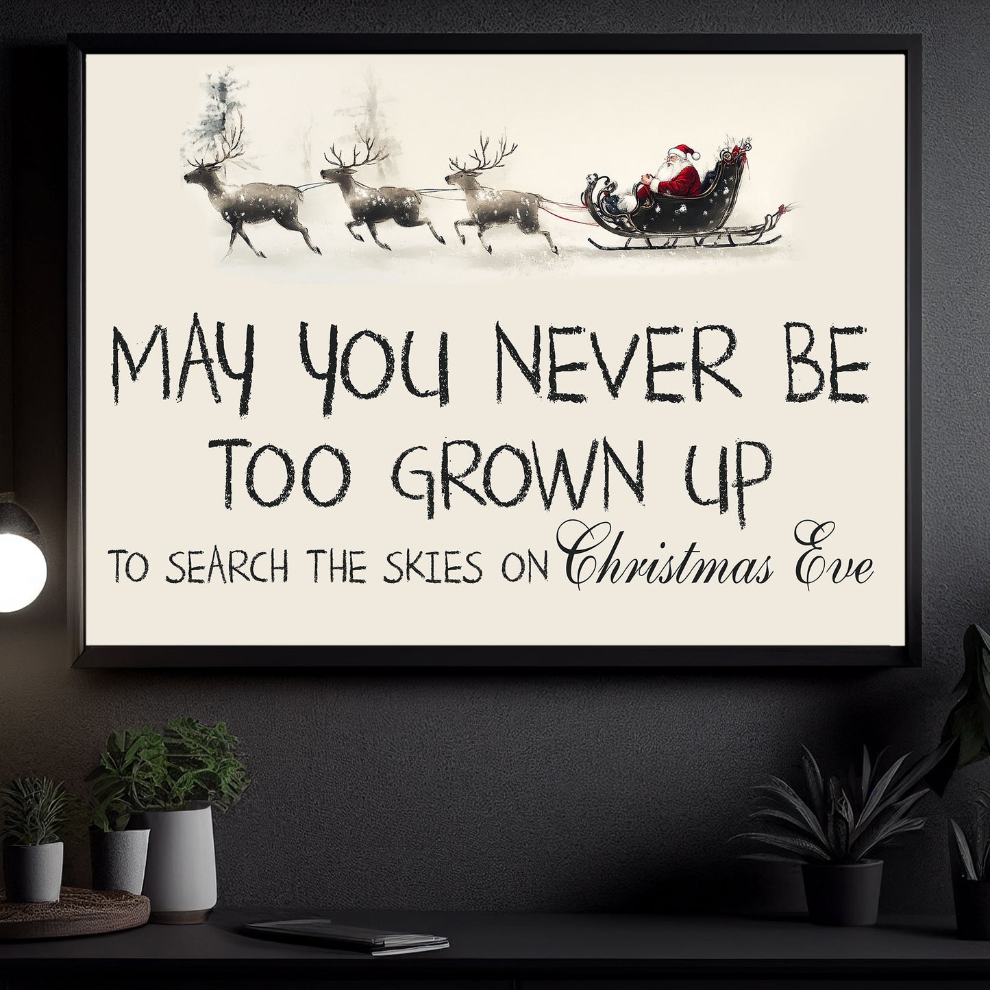 Christmas Canvas Painting, May You Never Be Too Grown Up, Christmas Wall Art Decor, Xmas Poster Gift