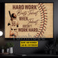 Motivational Personalized Softball Woman Canvas Painting, Hard Work Beats Talent Wall Art Decor, Poster Gift For Softball Lovers