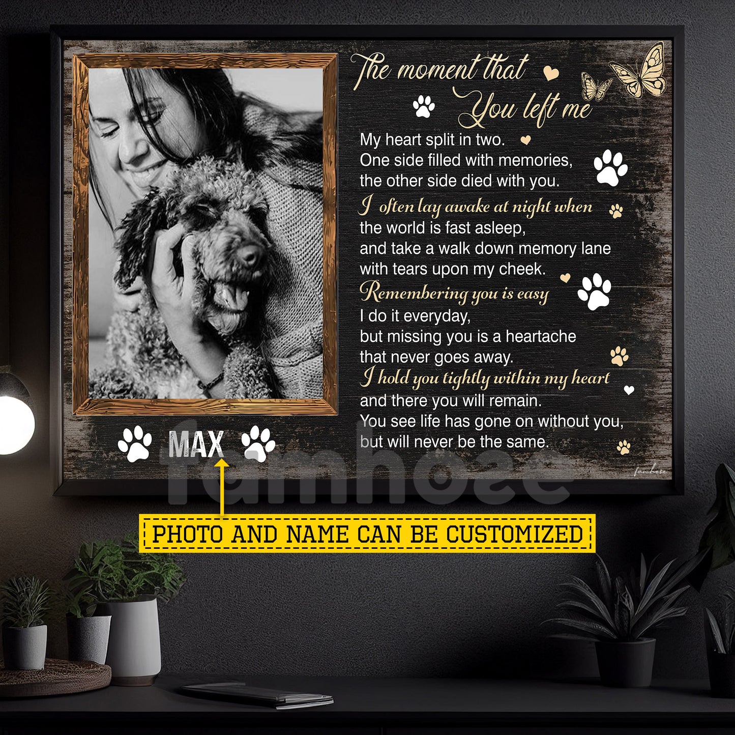 Personalized Dog Loss Keepsake & Memories Canvas Painting, The Moment That You Left Me Wall Art Decor, Poster Gift For Dog Lovers