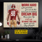 Personalized Football Boy Canvas Painting, Success Is Earned Dream Big Sport Wall Art Decor, Poster Gift For Football Lovers, Football Players