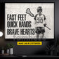 Personalized Lacrosse Girl Canvas Painting, Fast Feet Quick Hands Brave Hearts Sport Wall Art Decor, Poster Gift For Lacrosse Lovers