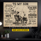 Motivational Personalized Dad & Son Fishing Canvas Painting, To My Son Sports Quotes Wall Art Decor, Poster Gift For Fishing Lovers