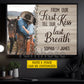 Personalized Cowboy Cowgirl Couple Canvas Painting, From Our First Kiss Wall Art Decor, Valentine Poster Gift For Western Couple