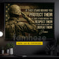 Personalized Veterans Day Canvas Painting, If They Stand Behind You Protect Them Wall Art Decor, Poster Gift For Former Soldiers