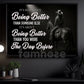 Motivational Cowgirl Canvas Painting, It's About Being Better Wall Art Decor, Poster Gift For Cowgirl Lovers