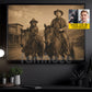 Personalized Cowboy & Dog Canvas Painting, Ride Together Forever Wall Art Decor, Poster Gift For Cowboys, Dog Lover