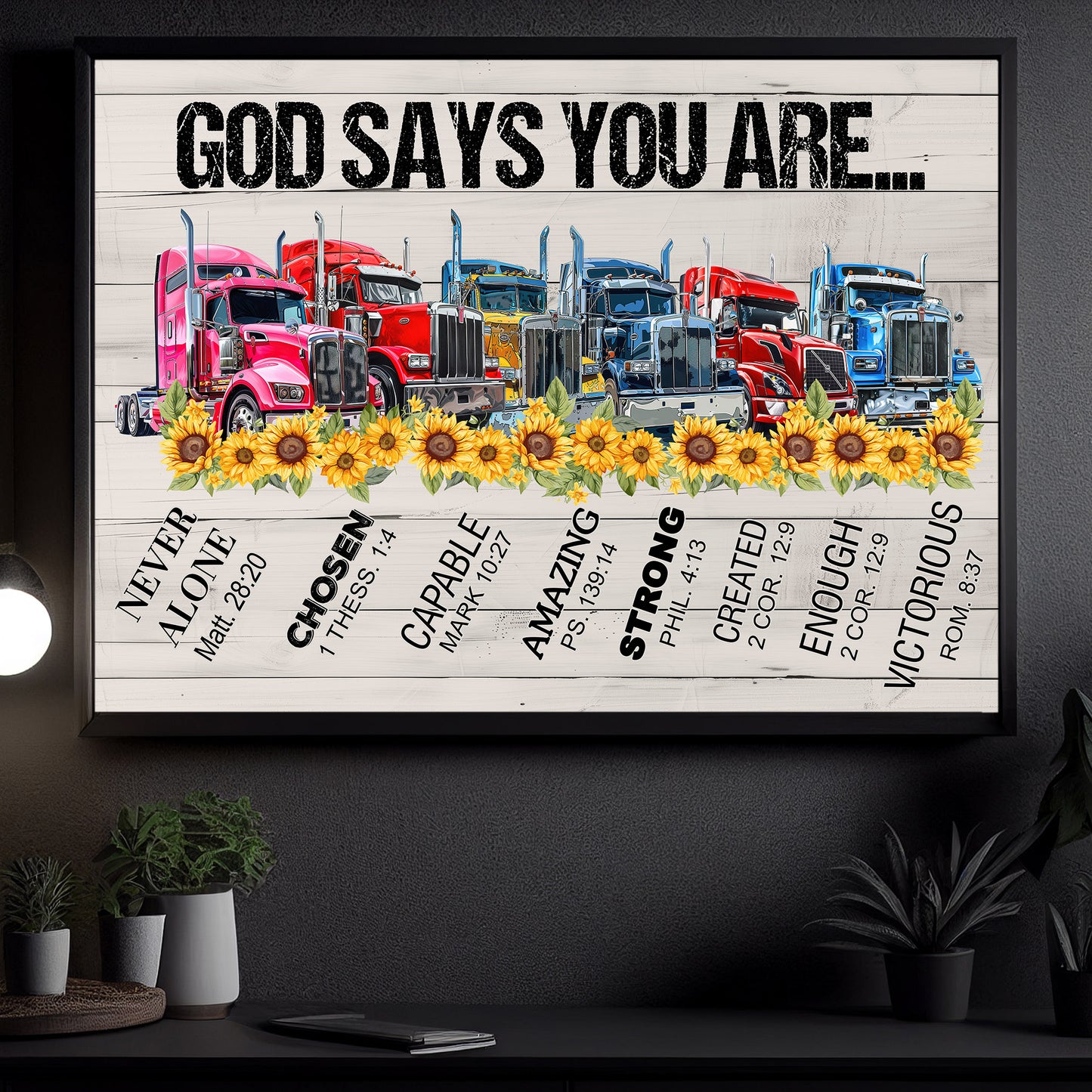 Interesting Trucker Canvas Painting, God Says You Are Wall Art Decor, Poster Gift For Truck Drivers