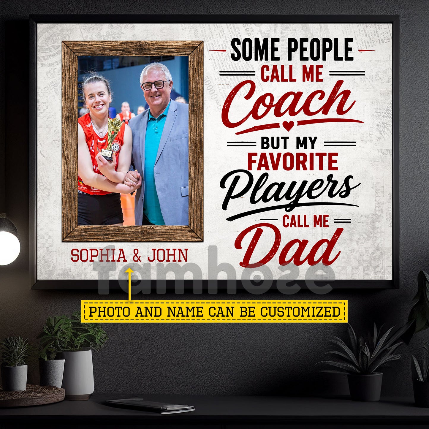 Personalized Volleyball Dad Daughter Canvas Painting, Some People Call Me Coach Sport Wall Art Decor, Poster Father's Day Gift For Volleyball Lover
