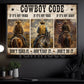 Cowboy Code Canvas Painting, If It's Not Yours Don't Take It Wall Art Decor, Poster Gift For Cowboys