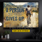 Motivational Personalized Cycling Man Canvas Painting, It's Hard To Beat A Person Who Never Gives Up Sport Wall Art Decor, Poster Gift For Cycling Lovers