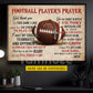 Personalized Football God Canvas Painting, Football Player's Prayer Sport Wall Art Decor, Poster Gift For Football Lover