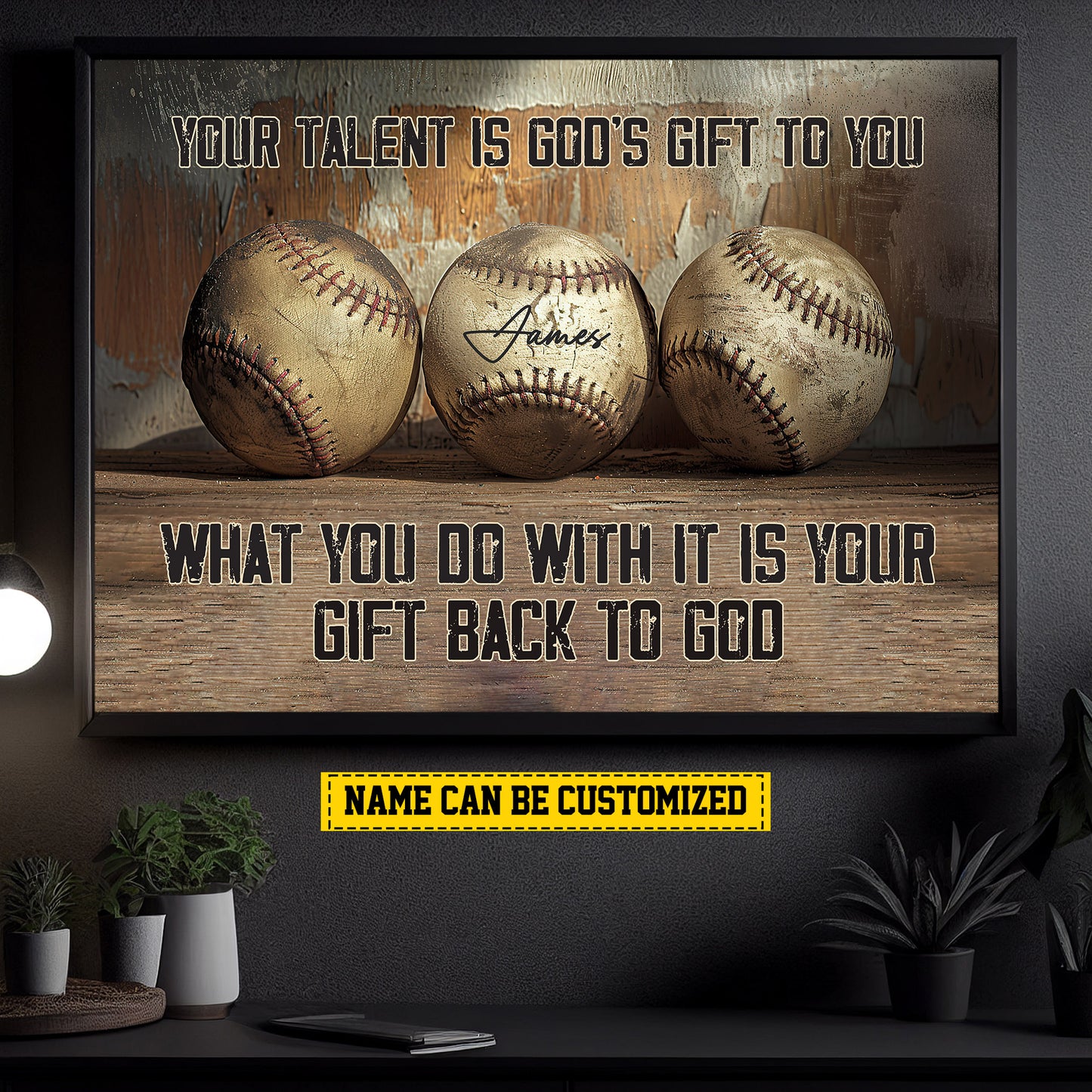 Personalized Motivational Baseball Canvas Painting, What You Do With It, Sports Quotes Wall Art Decor, Poster Gift For Baseball Lovers, Baseball Players