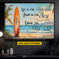 Funny Personalized Surfing Canvas Painting, Live In The Sunshine Wall Art Decor, Poster Gift For Surfing Lovers