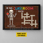 Personalized Skeleton Teacher Canvas Painting, In This Classroom Wall Art Decor, Poster Gift For Teacher Lovers