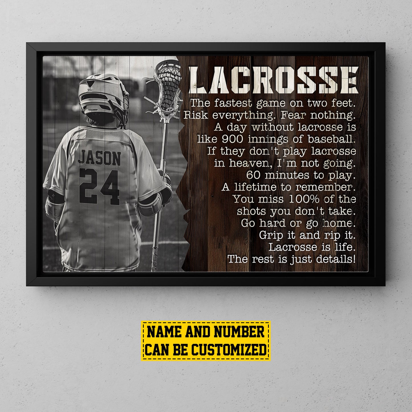 Personalized Motivational Lacrosse Canvas Painting, Lacrosse Is Life, Sports Quotes Wall Art Decor, Poster Gift For Lacrosse Lovers, Lacrosse Boys