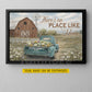 Rustic Farm Truck & Barn Canvas Painting, There's No Place Like Home Wildflowers Wall Art Decor, Poster Gift For Farming Lover