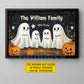 Personalized Halloween Family Ghost Canvas Painting, Ghost Family Wall Art Decor, Spooky Season Poster Gift For Ghost Lovers