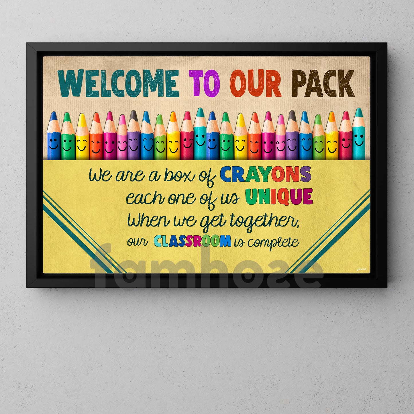 Funny Motivational Saying Classroom Canvas Painting, Welcome To Our Pack Study Room Wall Art Decor, Poster Gift For Learning Space, Classroom
