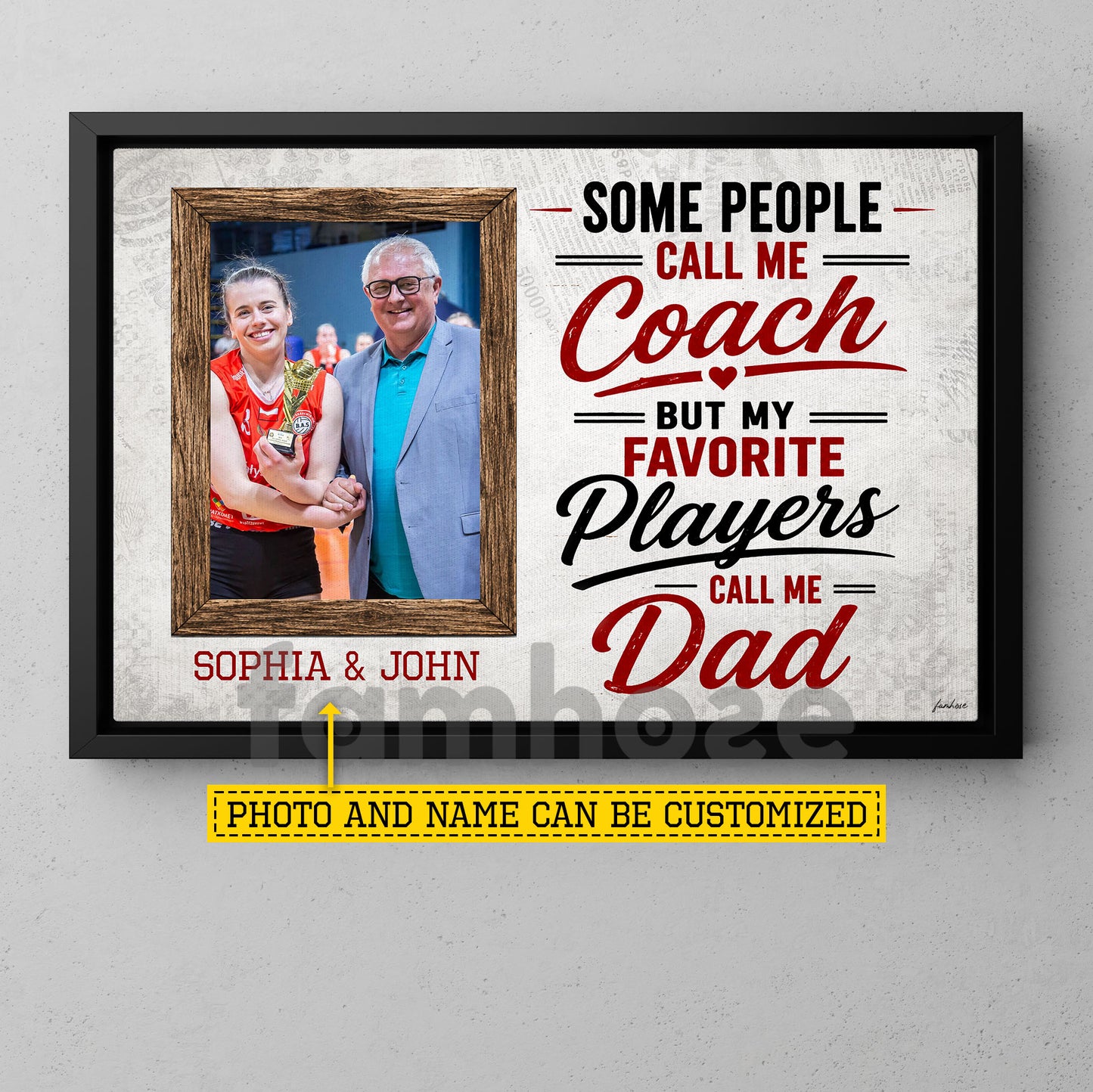 Personalized Volleyball Dad Daughter Canvas Painting, Some People Call Me Coach Sport Wall Art Decor, Poster Father's Day Gift For Volleyball Lover