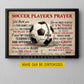 Personalized Soccer God Canvas Painting, Soccer Player's Prayer Sport Wall Art Decor, Poster Gift For Soccer Lover