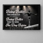 Motivational Gymnastic Girl Canvas Painting, It's About Being Better Than You Were The Day Before Wall Art Decor, Poster Gift For Gymnastics Lovers
