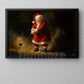 Christmas Golf Canvas Painting, Santa Woman Playing Golf Wall Art Decor, Xmas Poster Gift For Golf Lovers