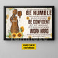 Personalized Motivational Pickleball Girl Canvas Painting, Be Humble Be Confident Work Hard, Sports Wall Art Decor, Poster Gift For Pickleball Lovers
