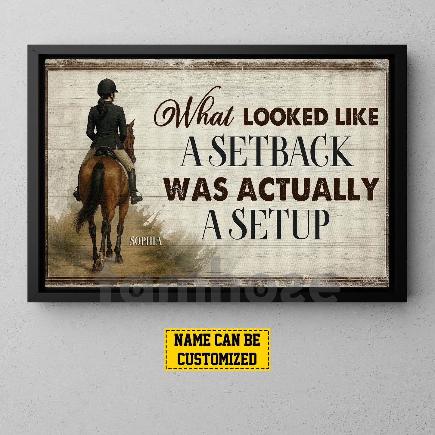 Personalized Horse Girl Riding Canvas Painting, What Looked Like A Setback Wall Art Decor, Poster Gift For Horse Girl