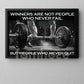 Winners Are Not People Who Never Fail Who Never Quit, Motivational Wall Art Decor, Inspirational Sports Canvas Painting, Poster Gift For Gym Lovers