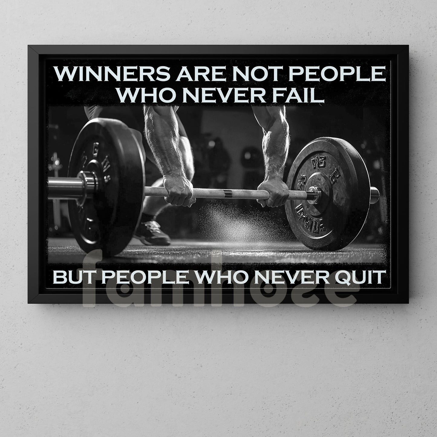Winners Are Not People Who Never Fail Who Never Quit, Motivational Wall Art Decor, Inspirational Sports Canvas Painting, Poster Gift For Gym Lovers