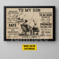 Motivational Personalized Dad & Son Fishing Canvas Painting, To My Son Sports Quotes Wall Art Decor, Poster Gift For Fishing Lovers