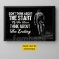 Personalized Cycling Canvas Painting, Don't Think About The Start Of The Race Think About The Ending Sport Wall Art Decor, Poster Gift For Cycling Lovers