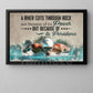 Motivational Swimming Man Canvas Painting, A RIver Cuts Through Rock Sport Wall Art Decor, Poster Gift For Swimming Lovers